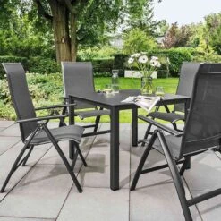 Kettler Legato Curve Klappsessel Aluminium/Textilene Anthrazit -Garten Und Außenbereich kettler legato curve multipositionssessel aluminium textilen 2