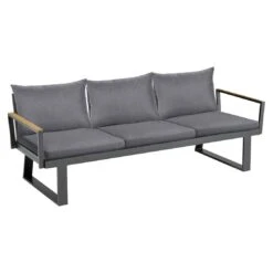 Kettler Rasmus Modular Gartensofa Aluminium/Teak Anthrazit/Teak -Garten Und Außenbereich kettler rasmus modular gartensofa aluminium teak 1494089 2