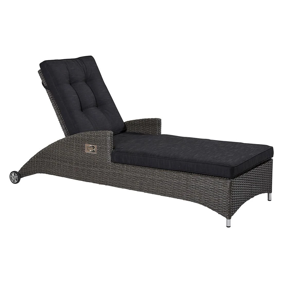 LC Garden Barcelona Gartenliege Geflecht/Polyester Grau Mix/Schwarz 3 LC Garden Barcelona Gartenliege Geflecht/Polyester Grau Mix/Schwarz