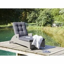 LC Garden Barcelona Gartenliege Geflecht/Polyester Grau Mix/Schwarz 8 LC Garden Barcelona Gartenliege Geflecht/Polyester Grau Mix/Schwarz -Garten Und Außenbereich l c wholesaler barcelona loungeliege geflecht verstellbar 3
