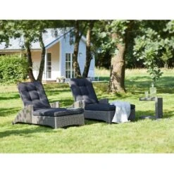 LC Garden Barcelona Gartenliege Geflecht/Polyester Grau Mix/Schwarz 9 LC Garden Barcelona Gartenliege Geflecht/Polyester Grau Mix/Schwarz -Garten Und Außenbereich l c wholesaler barcelona loungeliege geflecht verstellbar 4