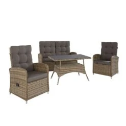 LC Garden Monaco Dininglounge 4-teilig Geflecht Inklusive Tisch Natur Mix/Grau 12 LC Garden Monaco Dininglounge 4-teilig Geflecht Inklusive Tisch Natur Mix/Grau -Garten Und Außenbereich l c wholesaler monaco loungegruppe 4 teilig geflecht inkl tisch natur mix 1093183 2