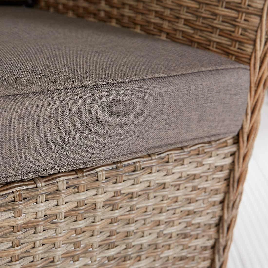 LC Garden Monaco Dininglounge 4-teilig Geflecht Inklusive Tisch Natur Mix/Grau 11 LC Garden Monaco Dininglounge 4-teilig Geflecht Inklusive Tisch Natur Mix/Grau – Bild 9