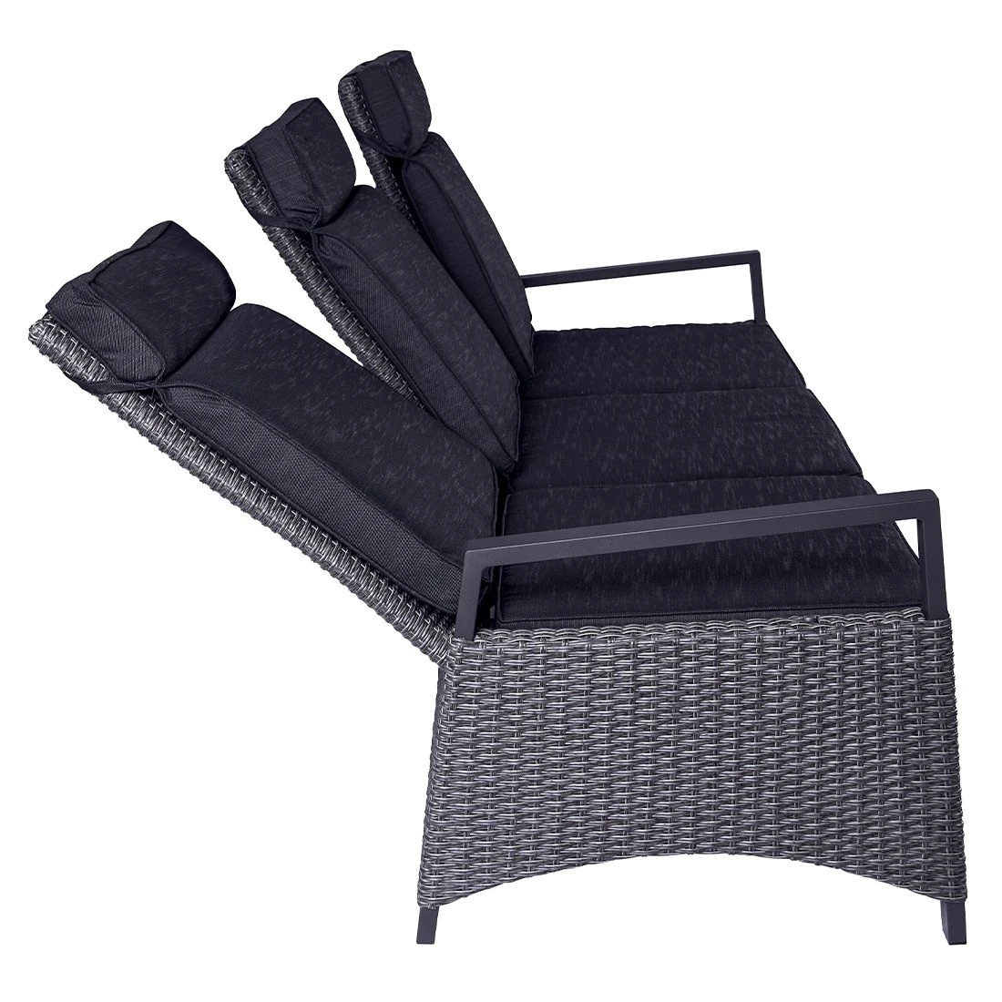 LC Garden Keramo Gartensofa Inkl. Kissen Aluminium/Geflecht Anthrazit/Grau Mix 5 LC Garden Keramo Gartensofa Inkl. Kissen Aluminium/Geflecht Anthrazit/Grau Mix – Bild 3