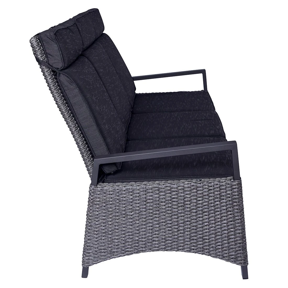 LC Garden Keramo Gartensofa Inkl. Kissen Aluminium/Geflecht Anthrazit/Grau Mix 6 LC Garden Keramo Gartensofa Inkl. Kissen Aluminium/Geflecht Anthrazit/Grau Mix – Bild 4