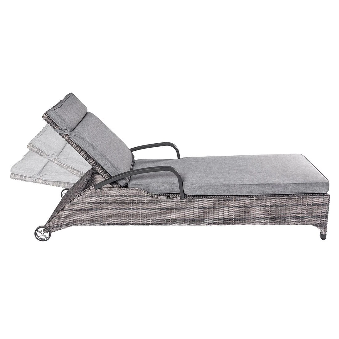 LC Garden Komido Gartenliege Aluminium/Geflecht Anthrazit/Omega Grau 5 LC Garden Komido Gartenliege Aluminium/Geflecht Anthrazit/Omega Grau – Bild 3