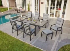 LC Garden Sondrino Gartenstuhl Aluminium/Polyester Schwarz Matt/Grau -Garten Und Außenbereich lc garden sondrino gartenstuhl aluminium polyester 1432962 2