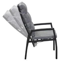 LC Garden Sondrino Gartenstuhl Aluminium/Polyester Schwarz Matt/Grau -Garten Und Außenbereich lc garden sondrino gartenstuhl aluminium polyester 1432962 7