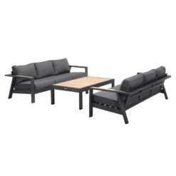 LifestyleGarden Palau Loungeset 3-tlg. Aluminium/Olefin Dunkelgrau -Garten Und Außenbereich lifestylegarden palau loungegruppe 3 tlg aluminium olefin 1413943 2