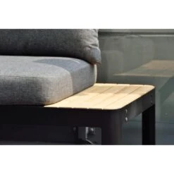 LifestyleGarden Portals Gartensofa Aluminium/Teak/Olefin Batman Black/Dunkelgrau -Garten Und Außenbereich lifestylegarden portals 2 sitzersofa aluminium teak olefin batman black dunkelgrau 1204030 3