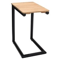 LifestyleGarden Portals Beistelltisch 47x30cm Aluminium/Teak Batman Black/Teak