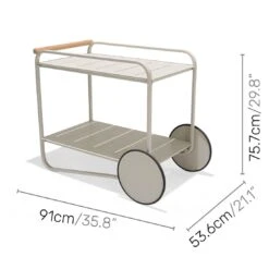 LifestyleGarden Portals Servierwagen Aluminium Korallensand-Matt -Garten Und Außenbereich lifestylegarden portals servierwagen aluminium korallensand matt 1282977 6