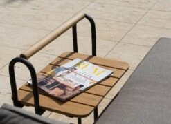 LifestyleGarden Topaz Beistelltisch 52x37,5cm Aluminium/Teakholz Magnesium Grau/Teak -Garten Und Außenbereich lifestylegarden topaz beistelltisch 52x37 5cm aluminium teakholz 1440640 4