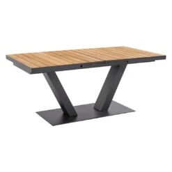Musterring Den Haag Ausziehtisch 180/240x95cm Aluminium/Teak Anthrazit/Natur