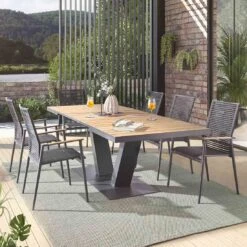 Musterring Den Haag Ausziehtisch 180/240x95cm Aluminium/Teak Anthrazit/Natur -Garten Und Außenbereich musterring den haag ausziehtisch 180 240x95cm aluminium teak 1472595 3