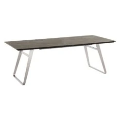 Musterring Portugal Gartentisch 220x95cm Edelstahl/HPL Silber/Beton