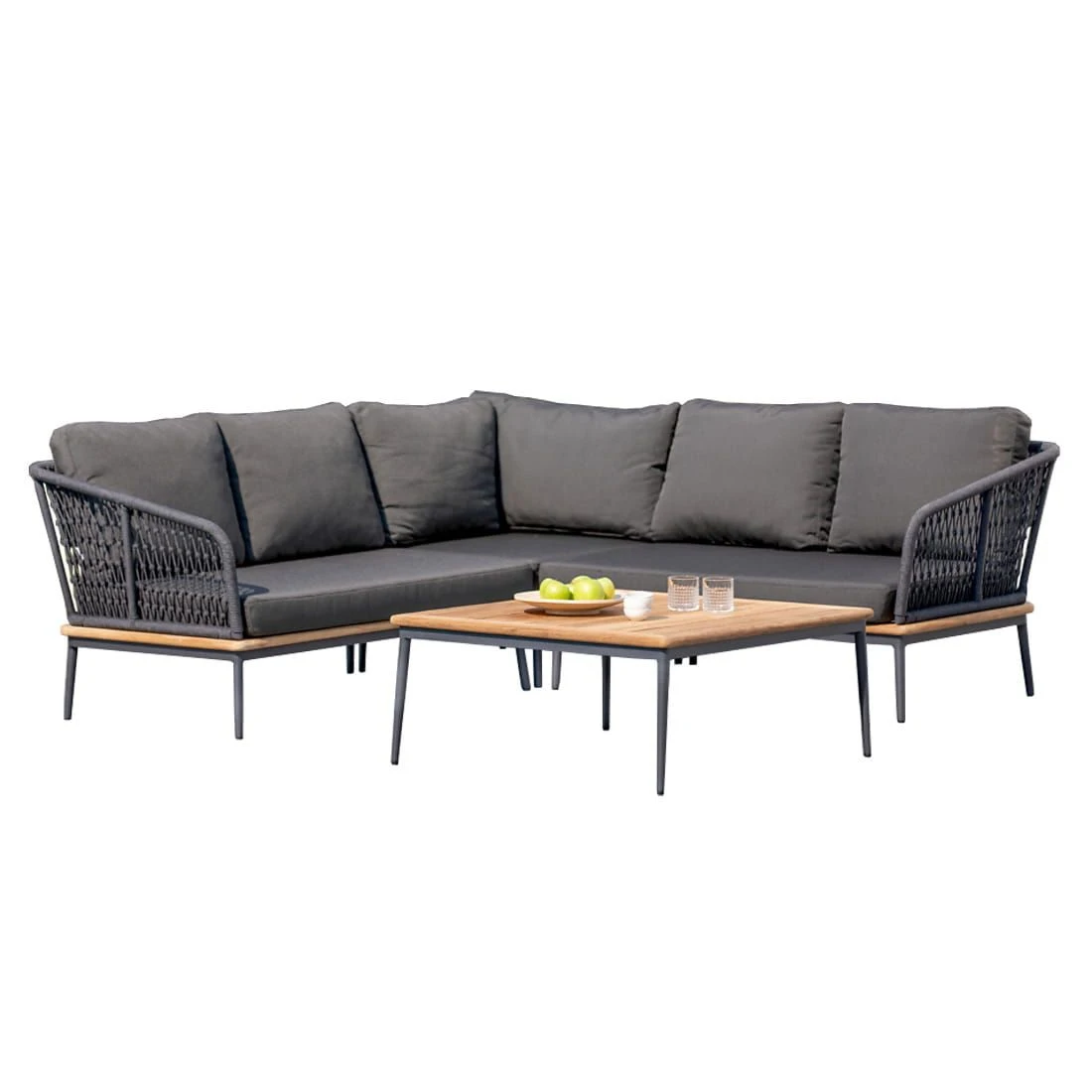 Niehoff Freeport Ecklounge 4-tlg. Mit Tisch 89x89cm Anthrazit 4 Niehoff Freeport Ecklounge 4-tlg. Mit Tisch 89x89cm Anthrazit – Bild 2