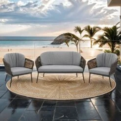 OUTLIV. Advokat Loungeset 3-tlg. Aluminium/Rope Anthrazit/Taupe