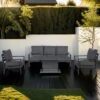 OUTLIV. Atlanta Loungeset 4-tlg. Aluminium/Polyester Anthrazit/Grau -Garten Und Außenbereich outliv atlanta loungeset 4 tlg aluminium polyester 1486224 1