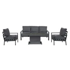 OUTLIV. Atlanta Loungeset 4-tlg. Aluminium/Polyester Anthrazit/Grau 5 OUTLIV. Atlanta Loungeset 4-tlg. Aluminium/Polyester Anthrazit/Grau -Garten Und Außenbereich outliv atlanta loungeset 4 tlg aluminium polyester 1486224 2