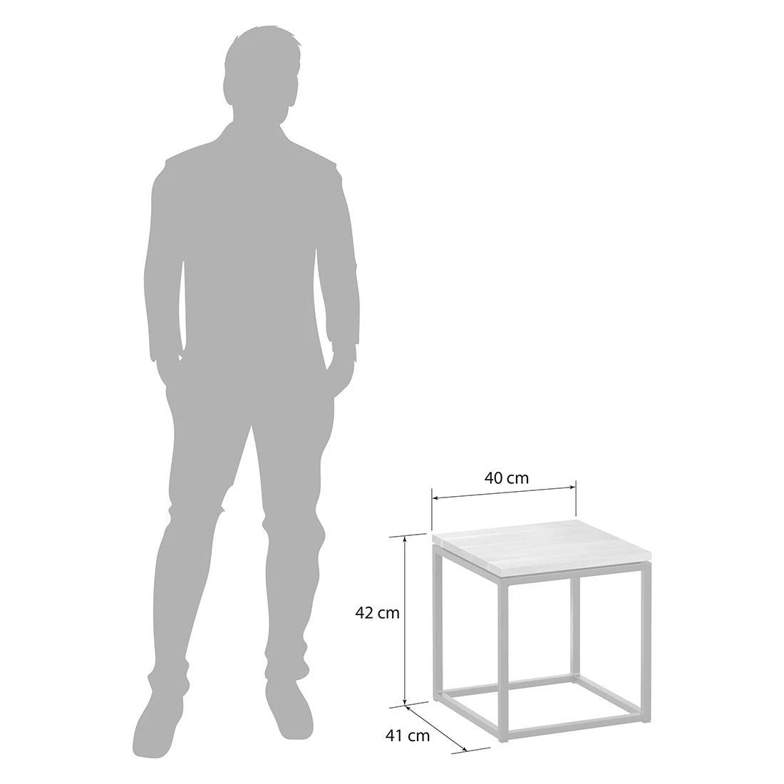 OUTLIV. Flora Beistelltisch 40x41x42cm Stahl/Wildeiche Schwarz/Wildeiche 7 OUTLIV. Flora Beistelltisch 40x41x42cm Stahl/Wildeiche Schwarz/Wildeiche – Bild 5