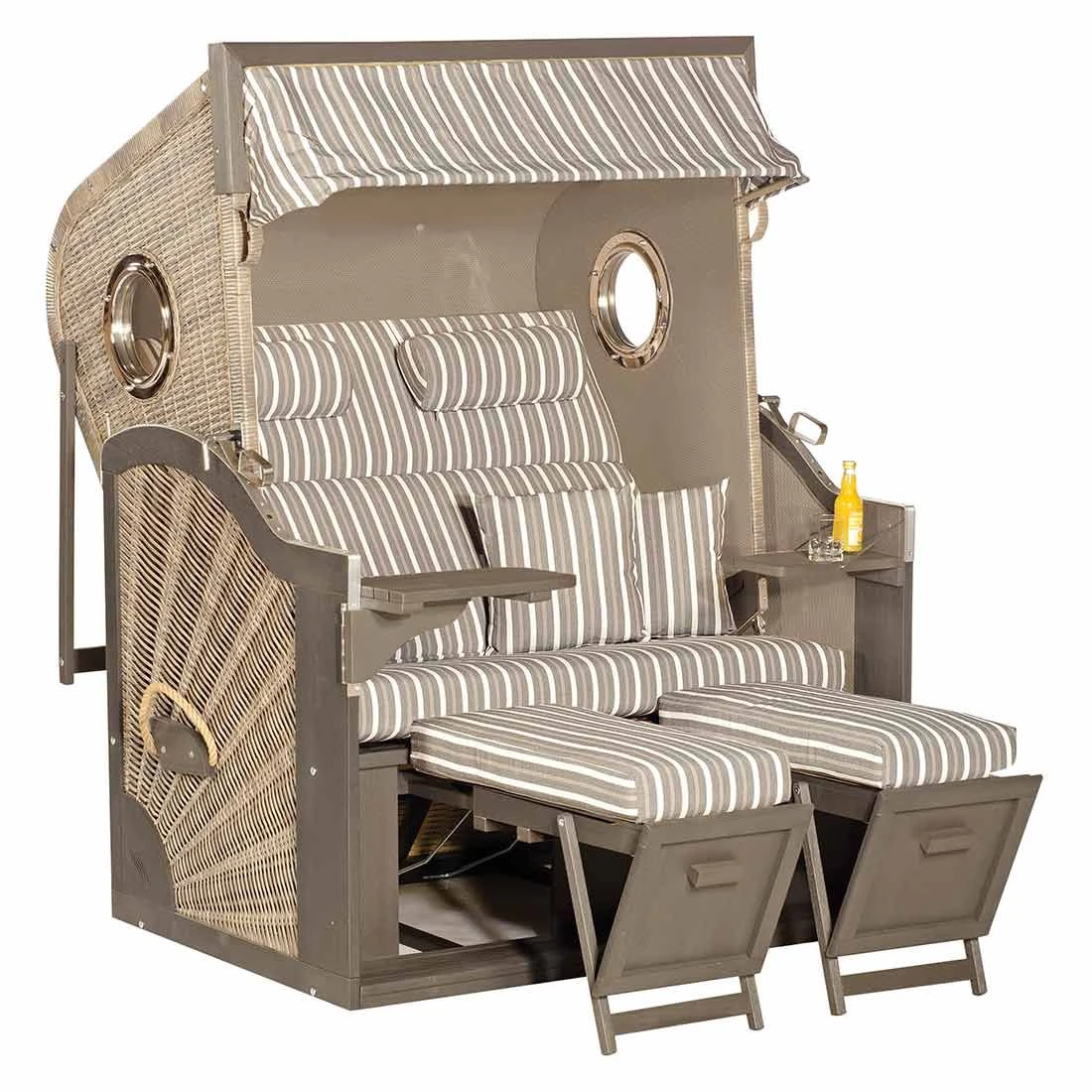 OUTLIV. Cliff Strandkorb Akazie/Geflecht Spot-Grey 3 OUTLIV. Cliff Strandkorb Akazie/Geflecht Spot-Grey