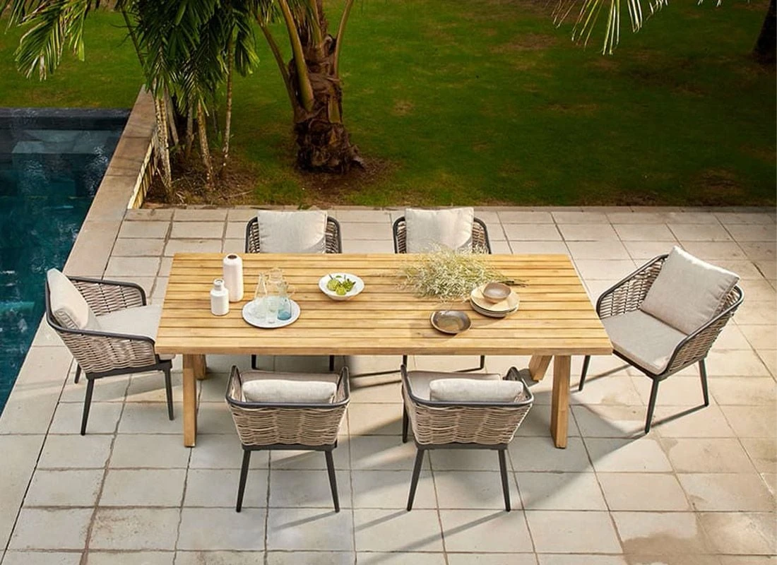 OUTLIV. Da Vinci Gartensessel Aluminium/Geflecht Natur Braun/Stone Sand 4 OUTLIV. Da Vinci Gartensessel Aluminium/Geflecht Natur Braun/Stone Sand – Bild 2