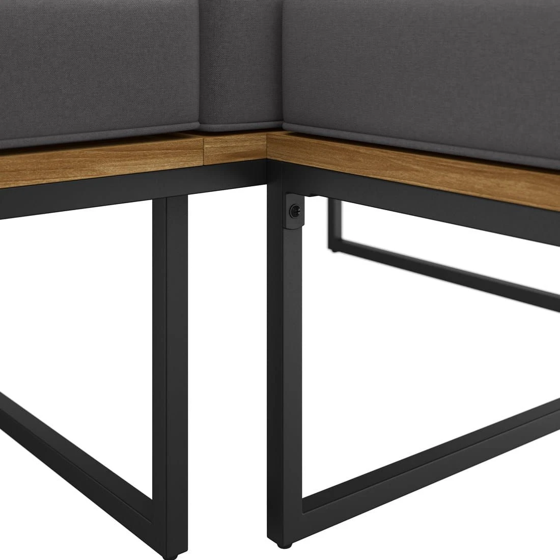 OUTLIV. Floris Dininglounge 3-tlg. Stahl/Akazie Schwarz/Grau 12 OUTLIV. Floris Dininglounge 3-tlg. Stahl/Akazie Schwarz/Grau – Bild 10