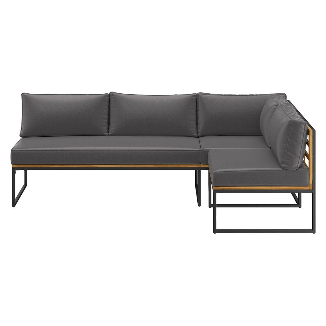 OUTLIV. Floris Dininglounge 3-tlg. Stahl/Akazie Schwarz/Grau 6 OUTLIV. Floris Dininglounge 3-tlg. Stahl/Akazie Schwarz/Grau – Bild 4