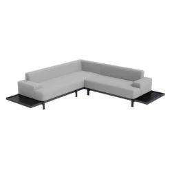 OUTLIV. By Detlef Steves Glamour Ecklounge 3-tlg. Aluminium/Sunbrella Schwarz/Flanelle -Garten Und Außenbereich outliv glamour loungeecke 3 tlg aluminium sunbrella 1379865 4
