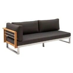 OUTLIV. Hawaii Ecklounge Edelstahl/Teak/Polster Dunkelgrau -Garten Und Außenbereich outliv hawaii loungeecke edelstahl teak polster 1340782 8