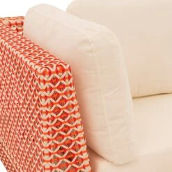 OUTLIV. Jamaika Eck-/Endmodul Aluminium/Geflecht Orange-Rot-Weiß/Weiß -Garten Und Außenbereich outliv jamaika eckmodul aluminium geflecht orange rot weiss weiss 990916 5