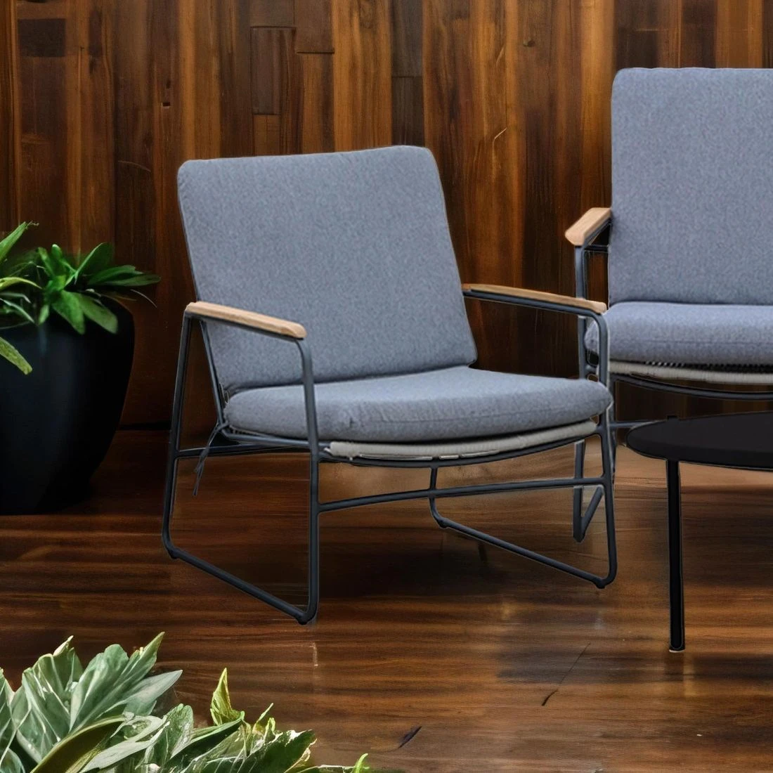 OUTLIV. Maranello Loungesessel Stahl/Rope Schwarz/Grau 3 OUTLIV. Maranello Loungesessel Stahl/Rope Schwarz/Grau