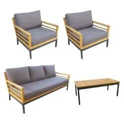 OUTLIV. Merano Loungeset 4-tlg. Akazie/Polyester Anthrazit 11 OUTLIV. Merano Loungeset 4-tlg. Akazie/Polyester Anthrazit -Garten Und Außenbereich outliv merano sofagruppe 4 tlg akazie polyester 1337537 3