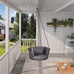 OUTLIV. Hängestuhl Rattan Braun/Grau 8 OUTLIV. Hängestuhl Rattan Braun/Grau -Garten Und Außenbereich outliv rattan hangestuhl 1298421 2