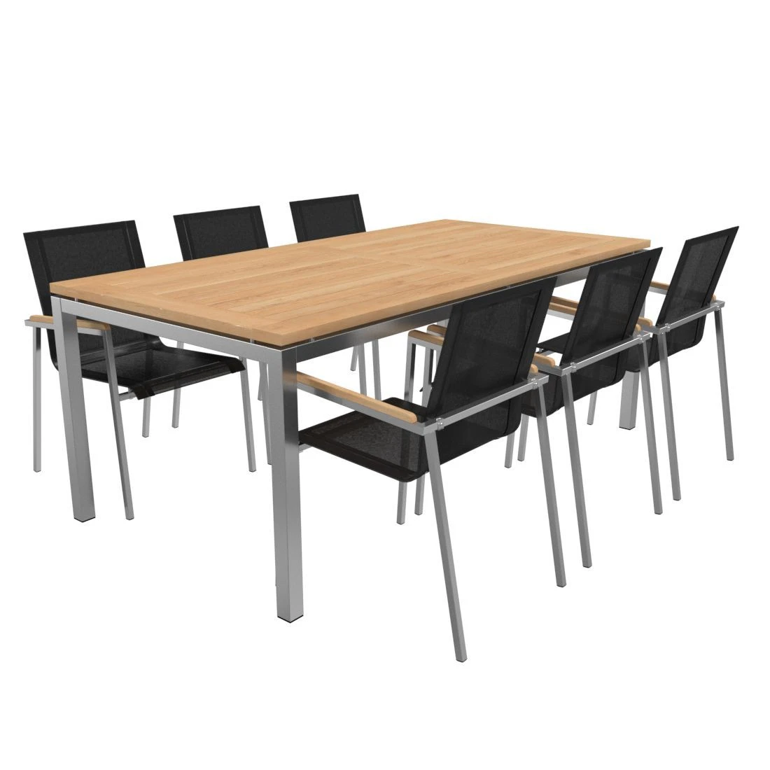 OUTLIV. Rimini Gartenmöbelset 7-tlg. Tisch 200x100cm Edelstahl/Schwarz 3 OUTLIV. Rimini Gartenmöbelset 7-tlg. Tisch 200x100cm Edelstahl/Schwarz