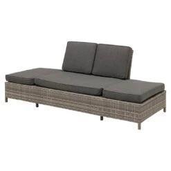 OUTLIV. Roma Gartensofa Geflecht/Polyester Grau/Anthrazit -Garten Und Außenbereich outliv roma loungebank geflecht polster grau anthrazit 1253398 2