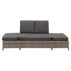 OUTLIV. Roma Gartensofa Geflecht/Polyester Grau/Anthrazit -Garten Und Außenbereich outliv roma loungebank geflecht polster grau anthrazit 1253398 3