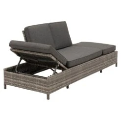 OUTLIV. Roma Gartensofa Geflecht/Polyester Grau/Anthrazit -Garten Und Außenbereich outliv roma loungebank geflecht polster grau anthrazit 1253398 8