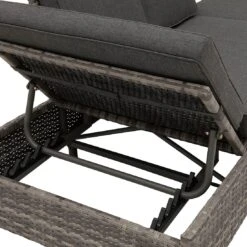 OUTLIV. Roma Gartensofa Geflecht/Polyester Grau/Anthrazit -Garten Und Außenbereich outliv roma loungebank geflecht polster grau anthrazit 1253398 9