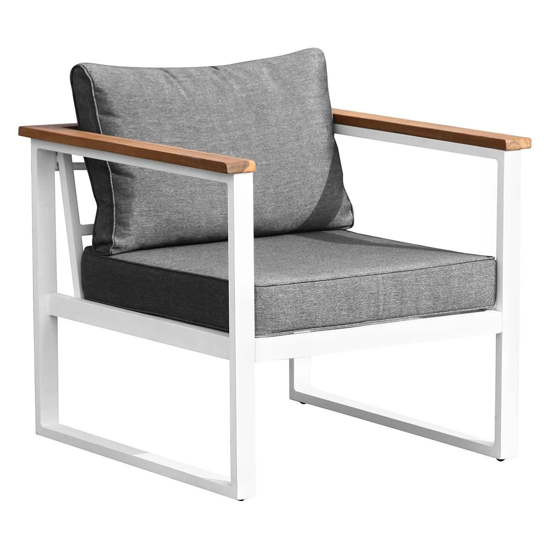 OUTLIV. Samos Loungeset 4-tlg. Aluminium/Spun-Poly Weiß/Dunkelgrau 7 OUTLIV. Samos Loungeset 4-tlg. Aluminium/Spun-Poly Weiß/Dunkelgrau – Bild 5