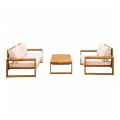 OUTLIV. Santa Cruz Loungeset 3-tlg. Akazie/Polyester Natur/Ecru -Garten Und Außenbereich outliv santa cruz loungeset 3 tlg akazie polyester 1376884 4