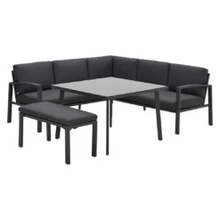 OUTLIV. Wellington Dininglounge 3-tlg. Aluminium/Polster Carbon Black/Reflex Black -Garten Und Außenbereich outliv wellington loungeecke aluminium polster carbon black reflex black 1247403 2