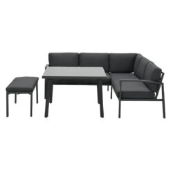 OUTLIV. Wellington Dininglounge 3-tlg. Aluminium/Polster Carbon Black/Reflex Black -Garten Und Außenbereich outliv wellington loungeecke aluminium polster carbon black reflex black 1247403 3