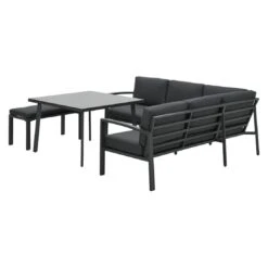 OUTLIV. Wellington Dininglounge 3-tlg. Aluminium/Polster Carbon Black/Reflex Black -Garten Und Außenbereich outliv wellington loungeecke aluminium polster carbon black reflex black 1247403 4