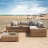 OUTLIV. Yate Ecklounge 4tlg. Geflecht/Olefin Mixed Brown -Garten Und Außenbereich outliv yate loungeecke 4tlg aluminium geflecht 1