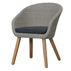 Ploß Flores Gartensessel Geflecht/Akazie Grau/Natur -Garten Und Außenbereich ploss flores cocktailsessel geflecht akazie 1349010 2