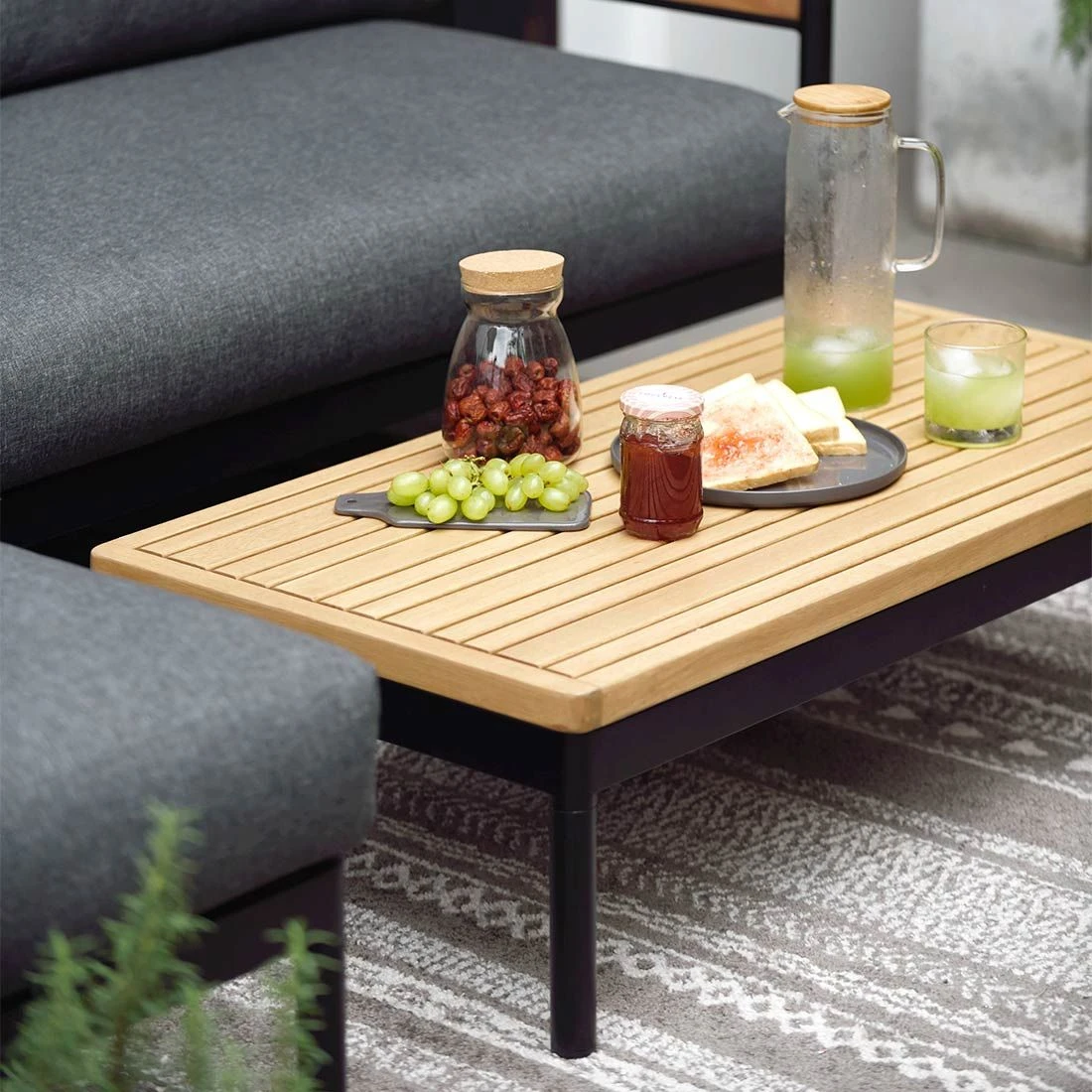 LifestyleGarden Bryde Ecklounge 3-tlg. Aluminium/Teak/Olefin Anthrazit/Natur 19 LifestyleGarden Bryde Ecklounge 3-tlg. Aluminium/Teak/Olefin Anthrazit/Natur – Bild 17