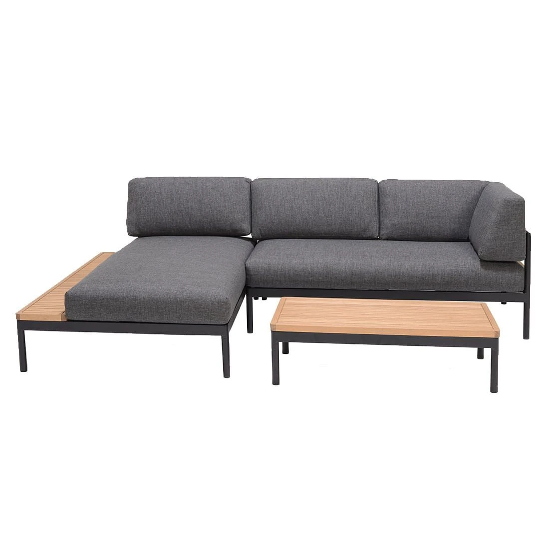 LifestyleGarden Bryde Ecklounge 3-tlg. Aluminium/Teak/Olefin Anthrazit/Natur 4 LifestyleGarden Bryde Ecklounge 3-tlg. Aluminium/Teak/Olefin Anthrazit/Natur – Bild 2