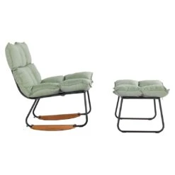 Schöner Wohnen Leska Schaukelstuhl Inkl. Hocker Aluminium/Sunbrella Schwarz/Salbei -Garten Und Außenbereich schoener wohnen leska schaukelstuhl ink hocker aluminium sunbrella 1470527 3